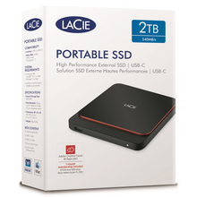Load image into Gallery viewer, 2TB Seagate LaCie Portable External USB3.0 SSD Drive - Black
